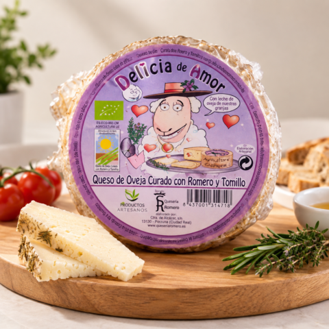 Queso Curado de Oveja con Romero y Tomillo