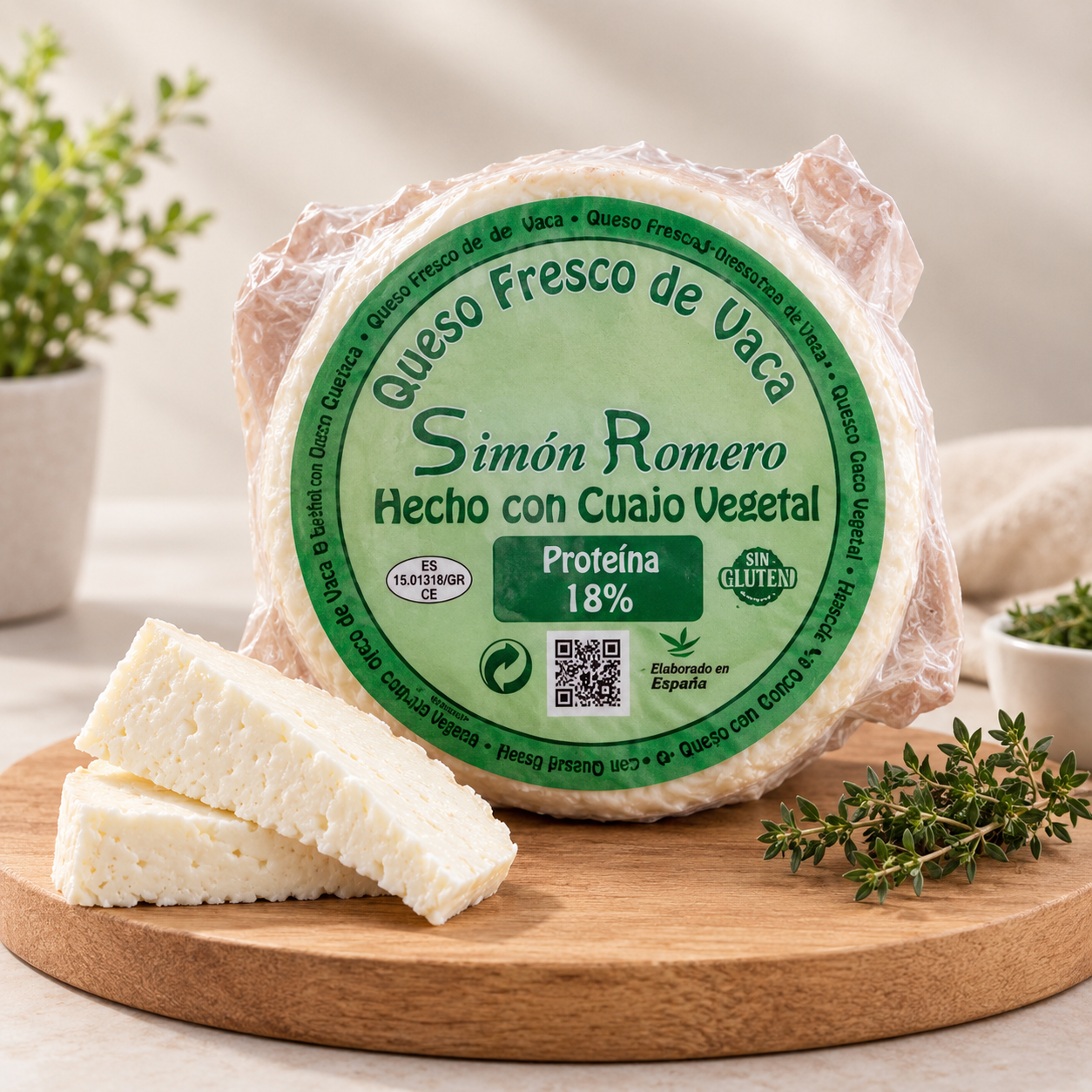 Queso Fresco de Vaca elaborado con Cuajo Vegetal